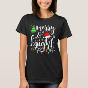 Fröhliche und helle Weihnachtsleuchten Funny Famil T-Shirt