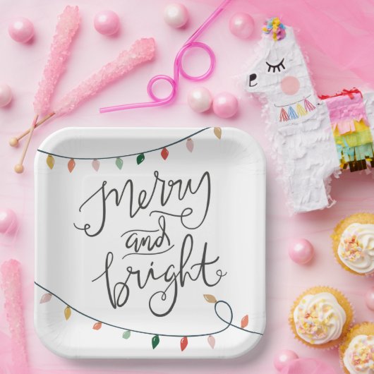 Fröhliche und helle WeihnachtsLICHT feierlich Pappteller (Party)
