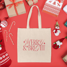 Fröhliche und helle Weihnachtsstars Tragetasche