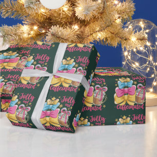 Fröhliche und koffeinhaltige Vorweihnachts-Coffee  Geschenkpapier