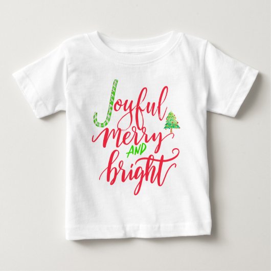 Fröhliche und leuchtend rote Typografie Baby T-shirt (Vorderseite)