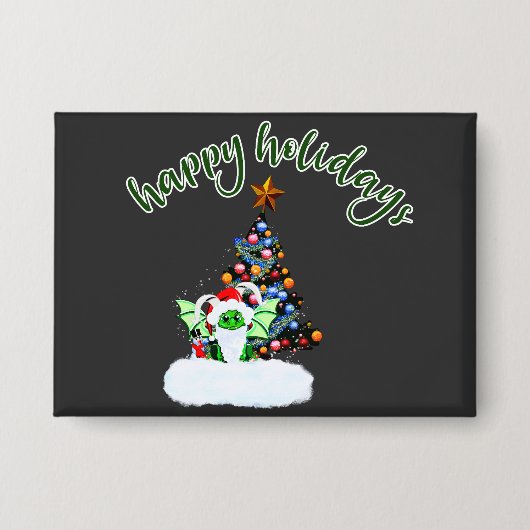 Fröhliche und magische Weihnachten mit einer Drach Button (Vorderseite)