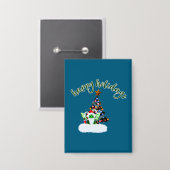 Fröhliche und magische Weihnachten mit einer Drach Button (Vorderseite/Rückseite)