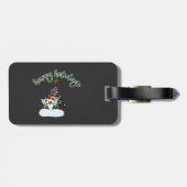 Fröhliche und magische Weihnachten mit einer Drach Gepäckanhänger (Rückseite horizontal)