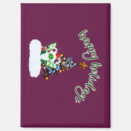 Fröhliche und magische Weihnachten mit einer Drach Magnet (Vorderseite)