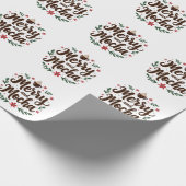 Fröhliche und mocha Drink Weihnachtskaffee Weihnac Geschenkpapier (Ecke)