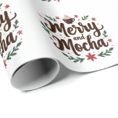 Fröhliche und mocha Drink Weihnachtskaffee Weihnac Geschenkpapier (Rolleneckpunkt)