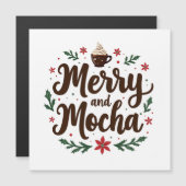 Fröhliche und mocha Drink Weihnachtskaffee Weihnac Magnetkarte (Vorne/Hinten)