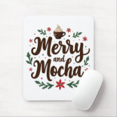 Fröhliche und mocha Drink Weihnachtskaffee Weihnac Mousepad (Mit Mouse)