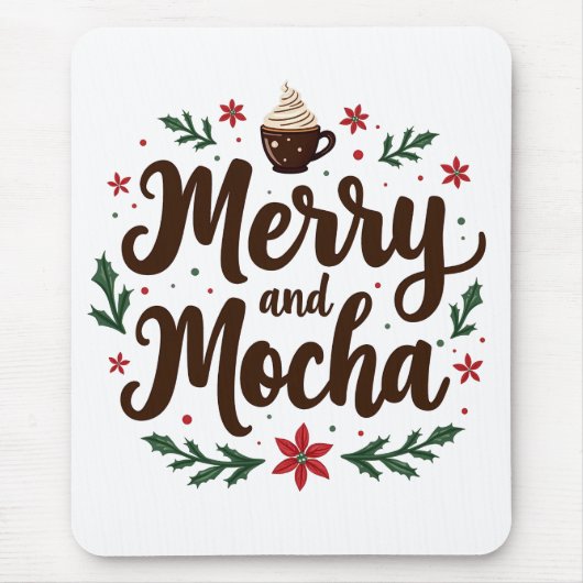 Fröhliche und mocha Drink Weihnachtskaffee Weihnac Mousepad (Vorne)