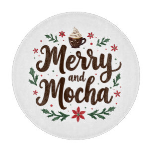 Fröhliche und mocha Drink Weihnachtskaffee Weihnac Schneidebrett