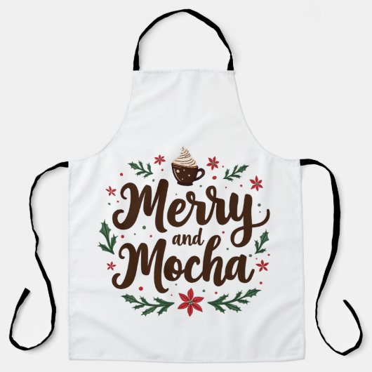 Fröhliche und mocha Drink Weihnachtskaffee Weihnac Schürze (Vorderseite)
