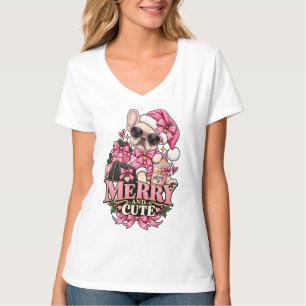 Fröhliche und niedliche französische Bulldogge Ros T-Shirt