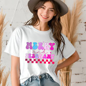 Fröhliche und schwangere Groovy Moderne Weihnachte Tri-Blend Shirt