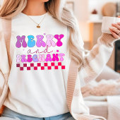 Fröhliche und schwangere Groovy Moderne Weihnachte Tri-Blend Shirt