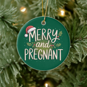 Fröhliche und schwangere Xmas-Schwangerschaftsankü Keramik Ornament