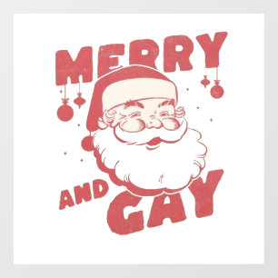 Fröhliche und schwule lustige Weihnachten LGBTQ St Fensteraufkleber