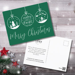 Fröhliche und strahlend grüne Weihnachtsfeier im U Feiertagspostkarte
