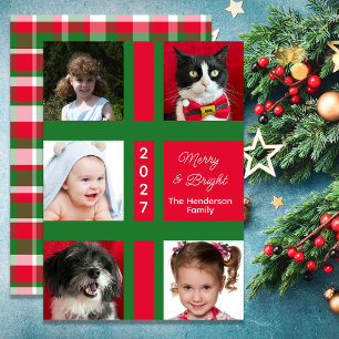 Fröhliche und strahlende 5-Foto-Weihnachten Feiertagskarte