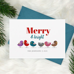 Fröhliche und strahlende bunte Vögel Weihnachten