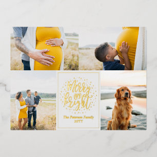 Fröhliche und strahlende Foto-Weihnachtsfolie-Feie Folien Feiertagspostkarte