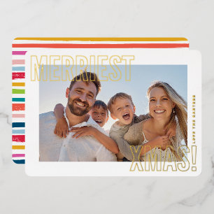 FRÖHLICHE UND STRAHLENDE FOTOS moderne Familie far Folien Feiertagskarte