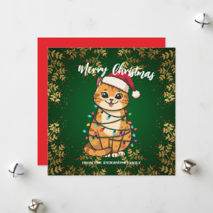 Fröhliche und strahlende Katze Weihnachten Kätzche
