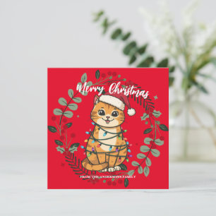 Fröhliche und strahlende Katze Weihnachten Kätzche