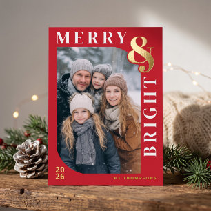 Fröhliche und strahlende moderne Weihnachtsfotos - Folien Feiertagskarte