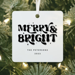 Fröhliche und strahlende Retro-Weihnachten Ornament Aus Metall