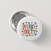 Fröhliche und strahlende Weihnachten Button (Vorne & Hinten)