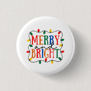Fröhliche und strahlende Weihnachten Button