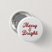 Fröhliche und strahlende Weihnachten Button (Vorne & Hinten)