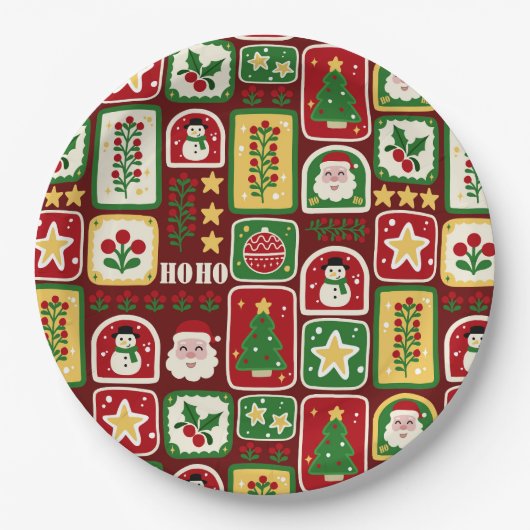 Fröhliche und strahlende Weihnachten Pappteller (Vorderseite)