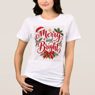 Fröhliche und strahlende Weihnachten Tri-Blend Shirt