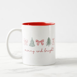 Fröhliche und strahlende Weihnachten Zweifarbige Tasse