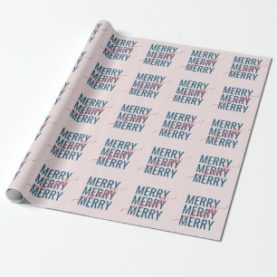 Fröhliche und strahlende Weihnachts-Rosablass-Scha Geschenkpapier