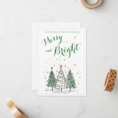 Fröhliche und strahlende Weihnachtsgeschäftsempfeh Mitteilungskarte (Vorderseite/Rückseite Beispiel)