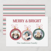 Fröhliche und strahlende Weihnachtskarte Feiertagskarte (Vorne/Hinten)