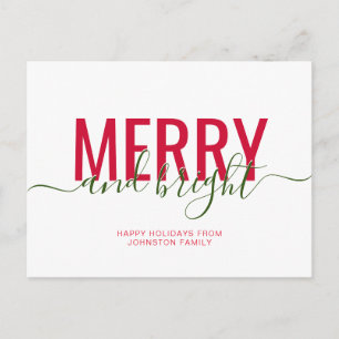 Fröhliche und strahlende weiße Weihnachtsfeiertage Postkarte