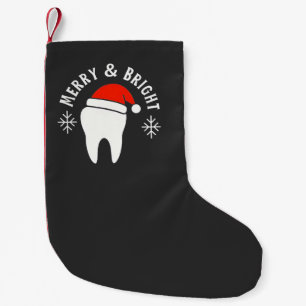 Fröhliche und strahlende Zahnarzt Weihnachten Kleiner Weihnachtsstrumpf