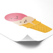 Fröhliche und traurige Eiscreme Fotodruck (Ecke)