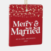 Fröhliche und verheiratete Hochzeit Weihnachten Keramikornament (Rechts)