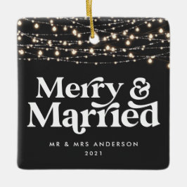 Fröhliche und verheiratete Hochzeit Weihnachten Keramikornament