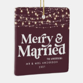 Fröhliche und verheiratete Hochzeit Weihnachten Keramikornament (Rechts)