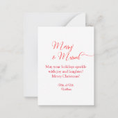 fröhliche und verheiratete Hochzeitskalligraphie F Mitteilungskarte (Rückseite)
