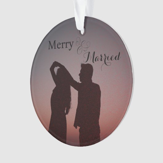 Fröhliche und Verheiratete Newlyweds Weihnachten 2 Ornament (Vorderseite)