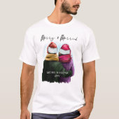 Fröhliche und Verheiratete Script Couple Christmas T-Shirt (Vorderseite)