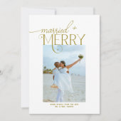 Fröhliche und Verheiratete Script Foto Weihnachten (Vorderseite)