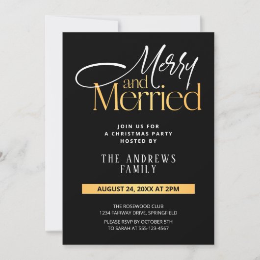 Fröhliche und Verheiratete Weihnachten Einladung (Vorderseite)